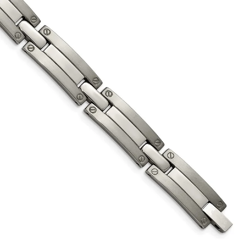 Affordable Elegance – Premium Jewelry At Special Prices 8mm Multi-Finish Titanium Rivet Link Bracelet