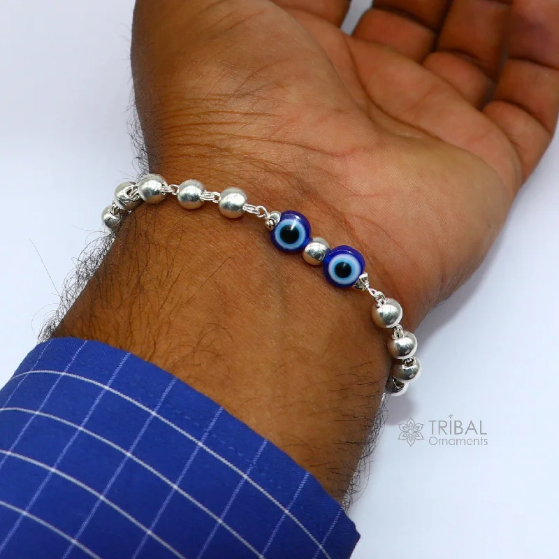 Buy More, Save More – Special Jewelry Discounts 925 sterling silver handmade silver beaded evil eye bracelet, amazing stylish unisex cultural trendy bracelet all sizes jewelry sbr465