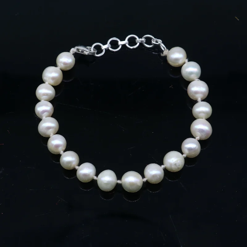 Upgrade Your Collection With Our Limited-Time Jewelry Sale 925 sterling silver pearl beaded customized bracelet, best gifting stylish beaded bracelet, unisex personalized belly dance jewelry sbr758