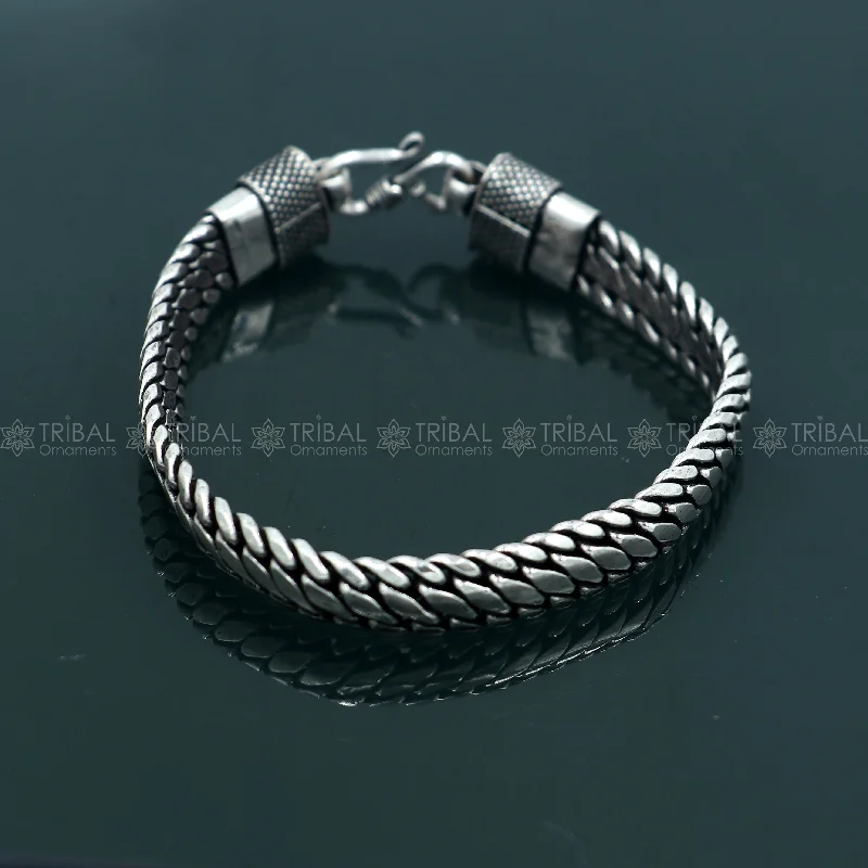 Luxury Meets Affordability – Jewelry Sale Now Live 925 Sterling silver handmade solid men's stylish chain bracelet flexible bracelet unisex jewelry from india  sbr761