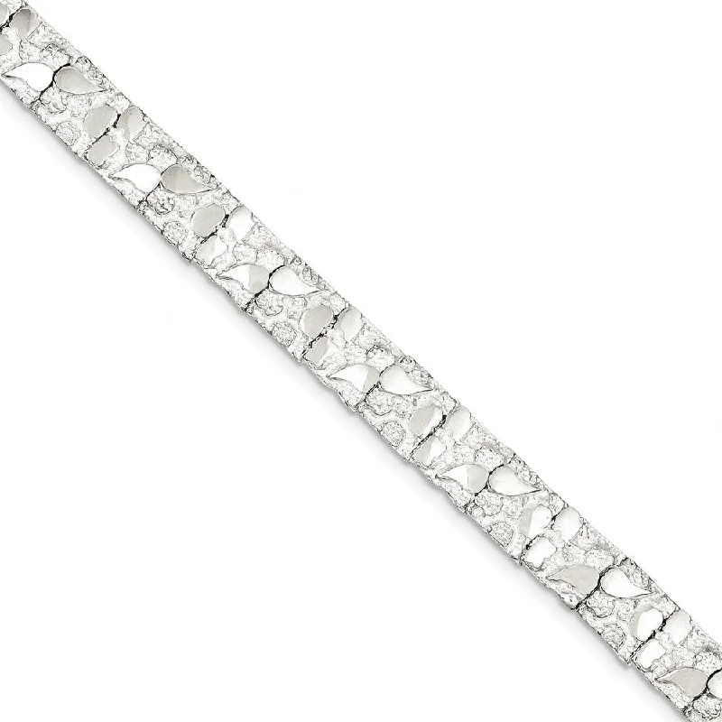 Affordable Glamour – Must-Have Jewelry At Special Rates 9mm Sterling Silver Nugget Link Bracelet, 7 Inch Affordable Glamour – Must-Have Jewelry At Special Rates 9mm Sterling Silver Nugget Link Bracelet, 7 Inch