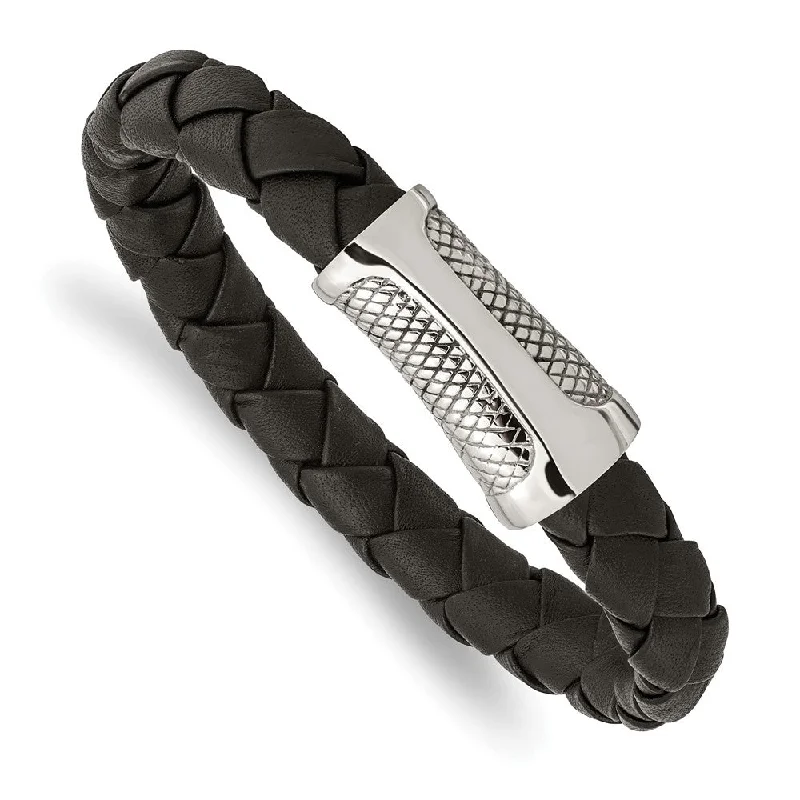 Personalized Jewelry Sale – Meaningful Gifts At Great Prices Black Leather Cord & Stainless Steel Magnetic Clasp Bracelet, 8.5 Inch Personalized Jewelry Sale – Meaningful Gifts At Great Prices Black Leather Cord & Stainless Steel Magnetic Clasp Bracelet, 8.5 Inch