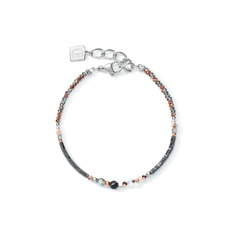 Fashion-Forward Jewelry At Incredible Prices Bracelet Amulet small Crystals  & striped  onyx grey-crystal