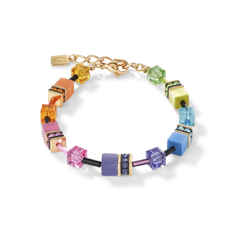 Personalized Jewelry Sale – Meaningful Gifts At Great Prices GeoCUBE® Bracelet multicolour rainbow gold