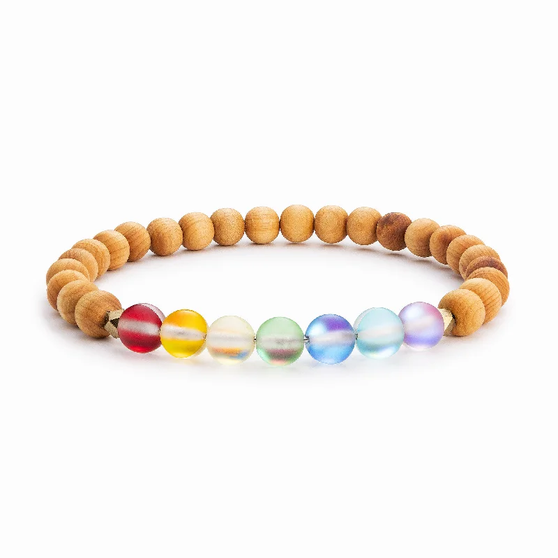 Shop Trending Jewelry With Exclusive Savings Glow Glass Chakra Wood Bracelet