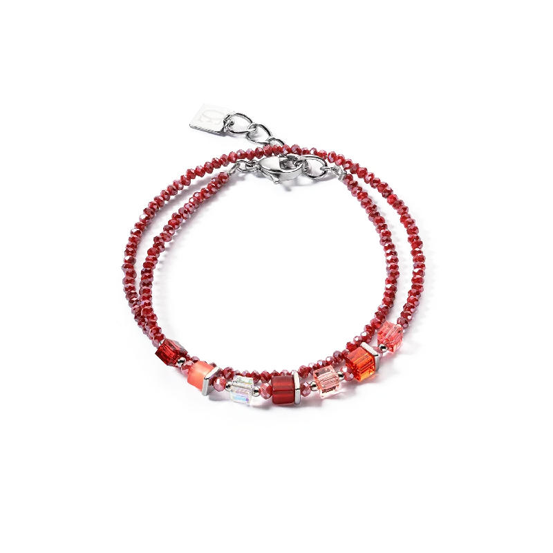 Handcrafted Jewelry Sale – Unique Designs At Low Prices Joyful Colours Wrap bracelet silver red