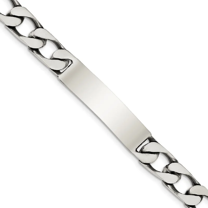 Bestselling Jewelry At Special Promotional Rates Men's 10mm Antiqued Sterling Silver Figaro Link I.D. Bracelet Bestselling Jewelry At Special Promotional Rates Men's 10mm Antiqued Sterling Silver Figaro Link I.D. Bracelet