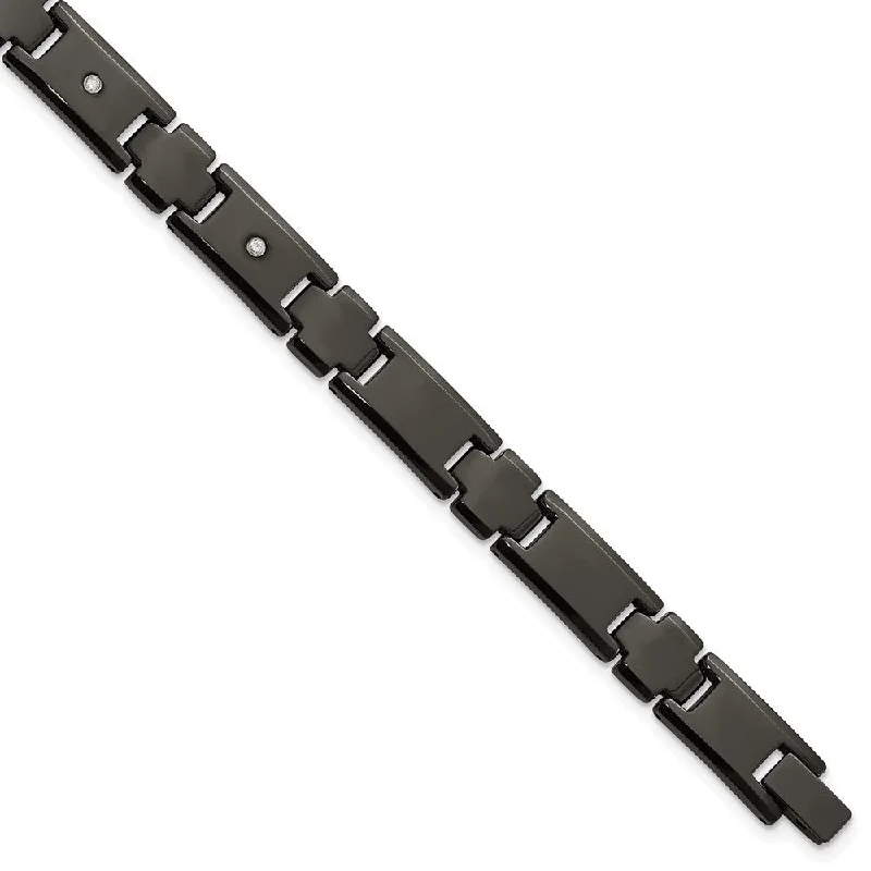 Best-Selling Jewelry Now Available At Special Deals Men's 10mm Black Plated Tungsten & 1/10 CTW Diamond Bracelet, 9 Inch Best-Selling Jewelry Now Available At Special Deals Men's 10mm Black Plated Tungsten & 1/10 CTW Diamond Bracelet, 9 Inch