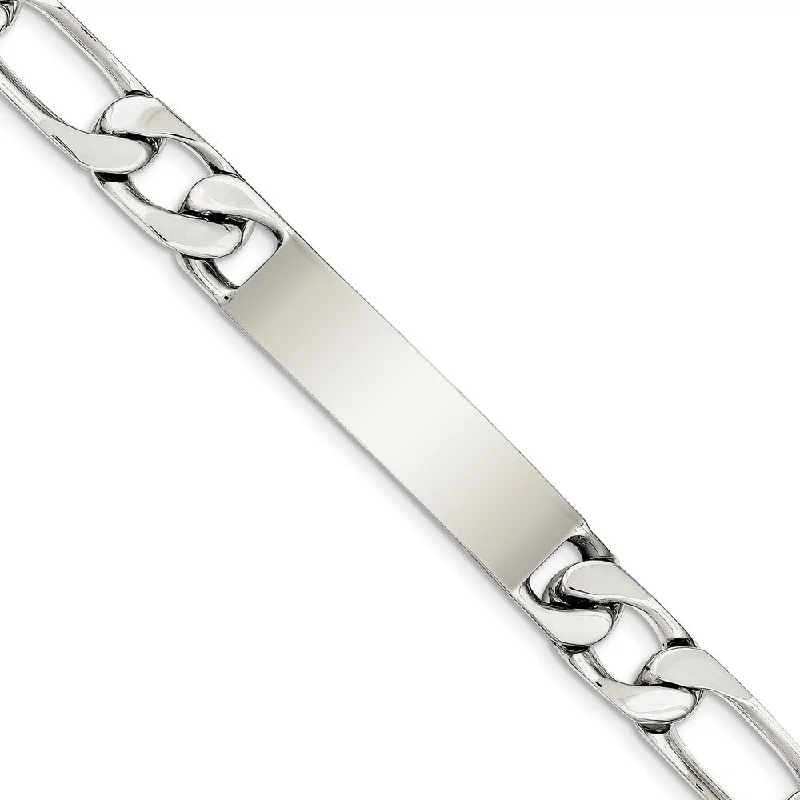 Unbeatable Offers On Luxury And Everyday Jewelry Men's 10mm Sterling Silver Engravable Figaro Link I.D. Bracelet Unbeatable Offers On Luxury And Everyday Jewelry Men's 10mm Sterling Silver Engravable Figaro Link I.D. Bracelet