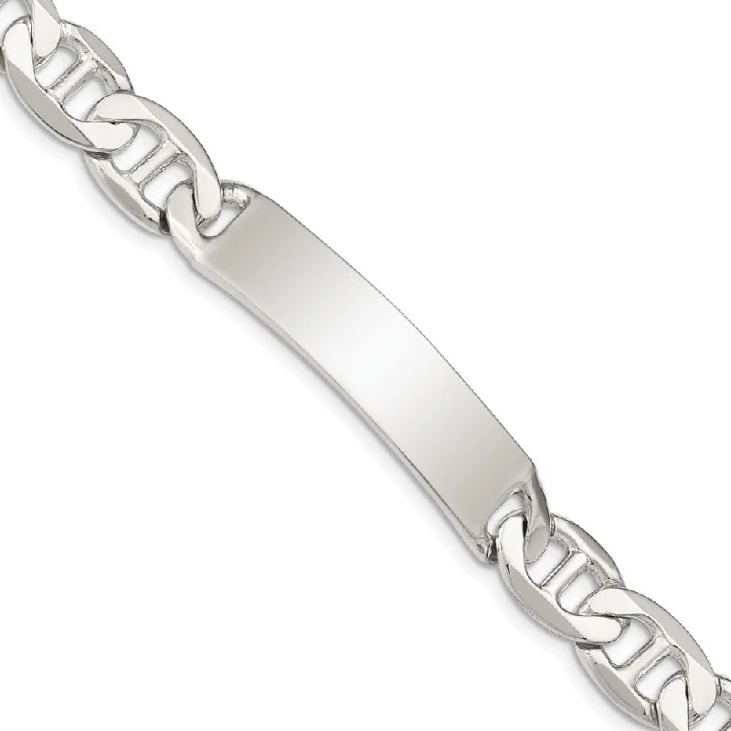 Chic And Stylish Jewelry At Discounted Prices Men's 10mm Sterling Silver Polished Anchor Link I.D. Bracelet Chic And Stylish Jewelry At Discounted Prices Men's 10mm Sterling Silver Polished Anchor Link I.D. Bracelet