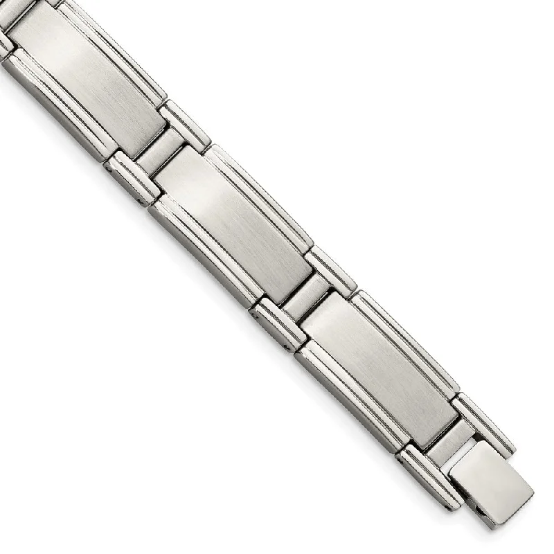Premium Jewelry Now Available At Special Discounts Men's 11mm Stainless Steel Multi Finish Satin Link Bracelet, 9.5 Inch Premium Jewelry Now Available At Special Discounts Men's 11mm Stainless Steel Multi Finish Satin Link Bracelet, 9.5 Inch