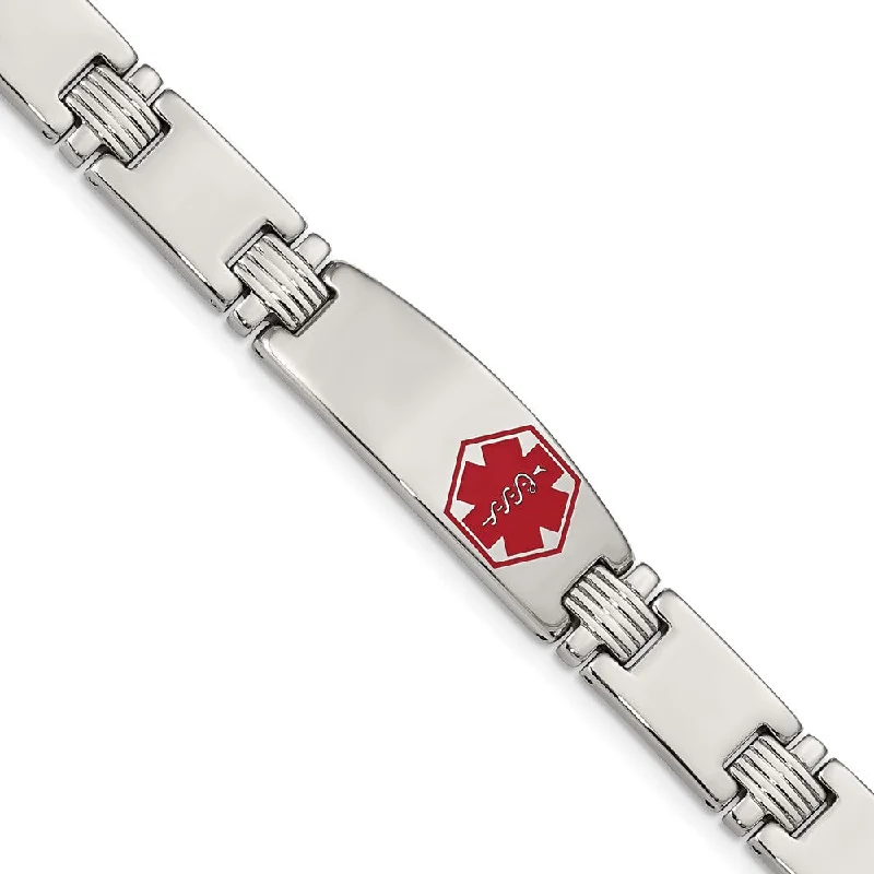 Once-A-Year Jewelry Deals – Shop Before They’Re Gone Men's 11mm Stainless Steel Red Enamel Medical I.D. Bracelet, 8.25 Inch Once-A-Year Jewelry Deals – Shop Before They’Re Gone Men's 11mm Stainless Steel Red Enamel Medical I.D. Bracelet, 8.25 Inch