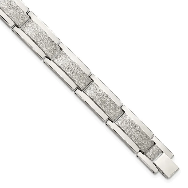 Buy More, Save More On Stunning Jewelry Pieces Men's 12.5mm Tungsten Polished & Scratch Finish Link Bracelet, 8.25 In Buy More, Save More On Stunning Jewelry Pieces Men's 12.5mm Tungsten Polished & Scratch Finish Link Bracelet, 8.25 In