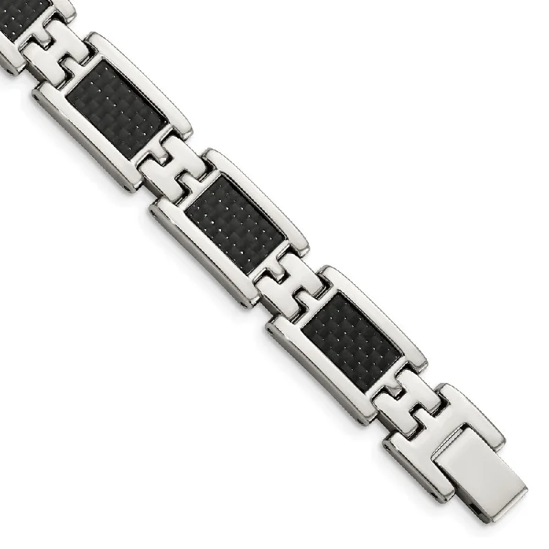Best-Selling Jewelry Now Available At Special Deals Men's 12mm Stainless Steel Carbon Fiber Link Bracelet, 9.25 Inch Best-Selling Jewelry Now Available At Special Deals Men's 12mm Stainless Steel Carbon Fiber Link Bracelet, 9.25 Inch