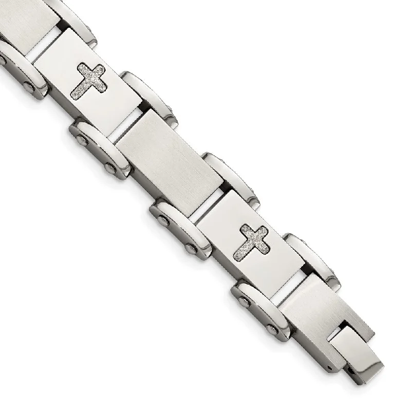 Jewelry Flash Sale – Stylish Designs At Unbeatable Rates Men's 12mm Stainless Steel Laser Cut Cross Link Bracelet, 8.75 Inch Jewelry Flash Sale – Stylish Designs At Unbeatable Rates Men's 12mm Stainless Steel Laser Cut Cross Link Bracelet, 8.75 Inch