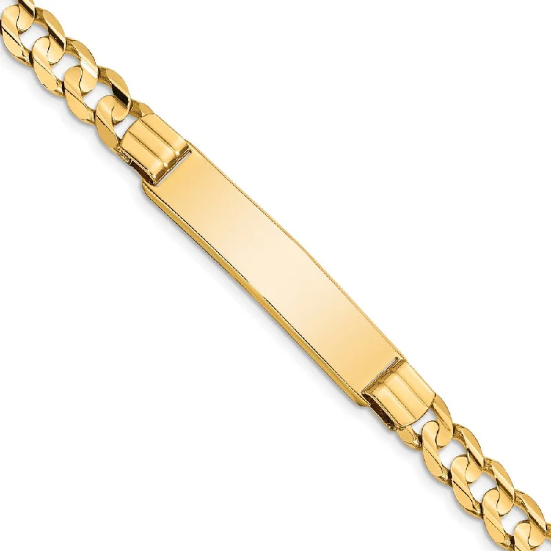 Personalized Jewelry At Special Discount Rates Men's 14k Yellow Gold Solid Curb I.D. Bracelet, 8 Inch Personalized Jewelry At Special Discount Rates Men's 14k Yellow Gold Solid Curb I.D. Bracelet, 8 Inch