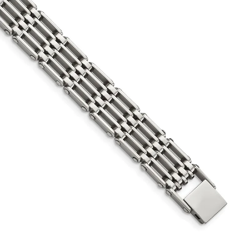Shop Dazzling Rings, Earrings, And More At Special Discounts Men's 14mm Stainless Steel High Polished Link Bracelet, 8.5 Inch Shop Dazzling Rings, Earrings, And More At Special Discounts Men's 14mm Stainless Steel High Polished Link Bracelet, 8.5 Inch