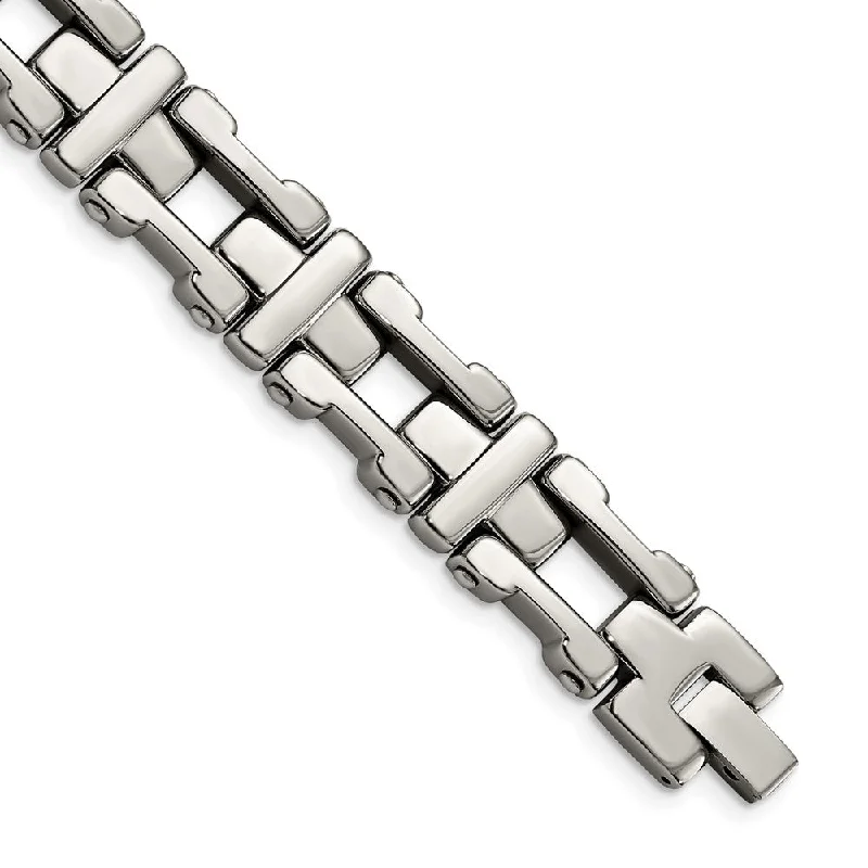 Luxury Meets Affordability – Jewelry Sale Now Live Men's 14mm Stainless Steel Polished Open Cross Link Bracelet, 8.5 Inch Luxury Meets Affordability – Jewelry Sale Now Live Men's 14mm Stainless Steel Polished Open Cross Link Bracelet, 8.5 Inch