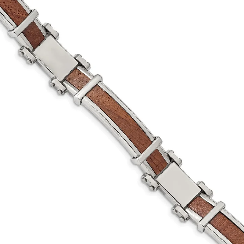 Your Dream Jewelry At Dream Prices – Shop Now Men's 14mm Stainless Steel & Wood Inlay Link Bracelet, 8.25 Inch Your Dream Jewelry At Dream Prices – Shop Now Men's 14mm Stainless Steel & Wood Inlay Link Bracelet, 8.25 Inch
