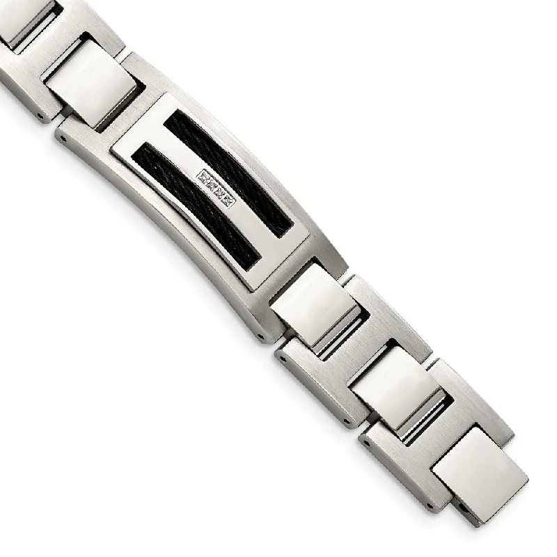Your Perfect Accessory At The Perfect Price Men's 14mm Two Tone Stainless Steel & Diamond Link Bracelet, 8.75 Inch Your Perfect Accessory At The Perfect Price Men's 14mm Two Tone Stainless Steel & Diamond Link Bracelet, 8.75 Inch