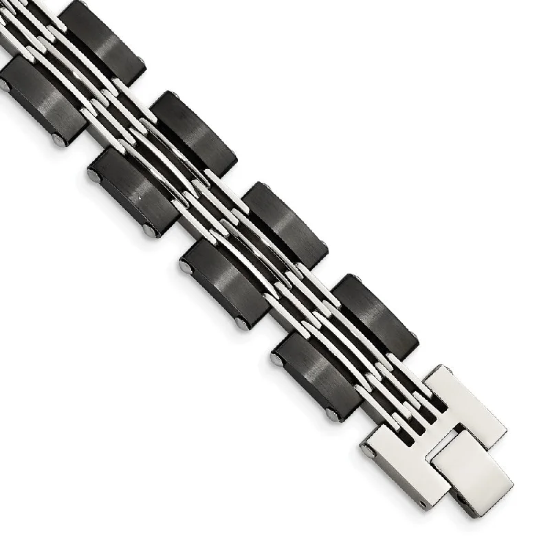 Shop Dazzling Jewelry At The Best Prices Men's 15mm Two Tone Stainless Steel Link Bracelet, 8 Inch Shop Dazzling Jewelry At The Best Prices Men's 15mm Two Tone Stainless Steel Link Bracelet, 8 Inch