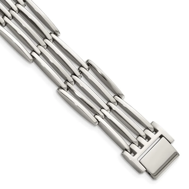 Flash Sale On Stunning Jewelry – Limited Stock Available Men's 16mm Stainless Steel Polished Link Bracelet - 8.5 Inch