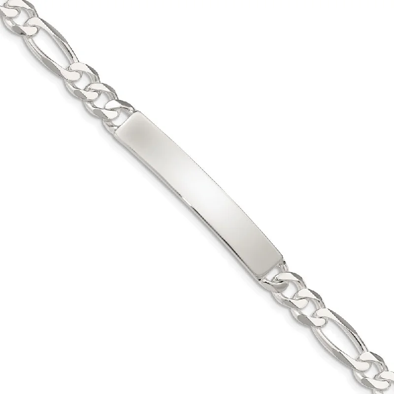 Shop Stylish Jewelry Now And Save Big Men's 7mm Sterling Silver Figaro I.D. Bracelet Shop Stylish Jewelry Now And Save Big Men's 7mm Sterling Silver Figaro I.D. Bracelet