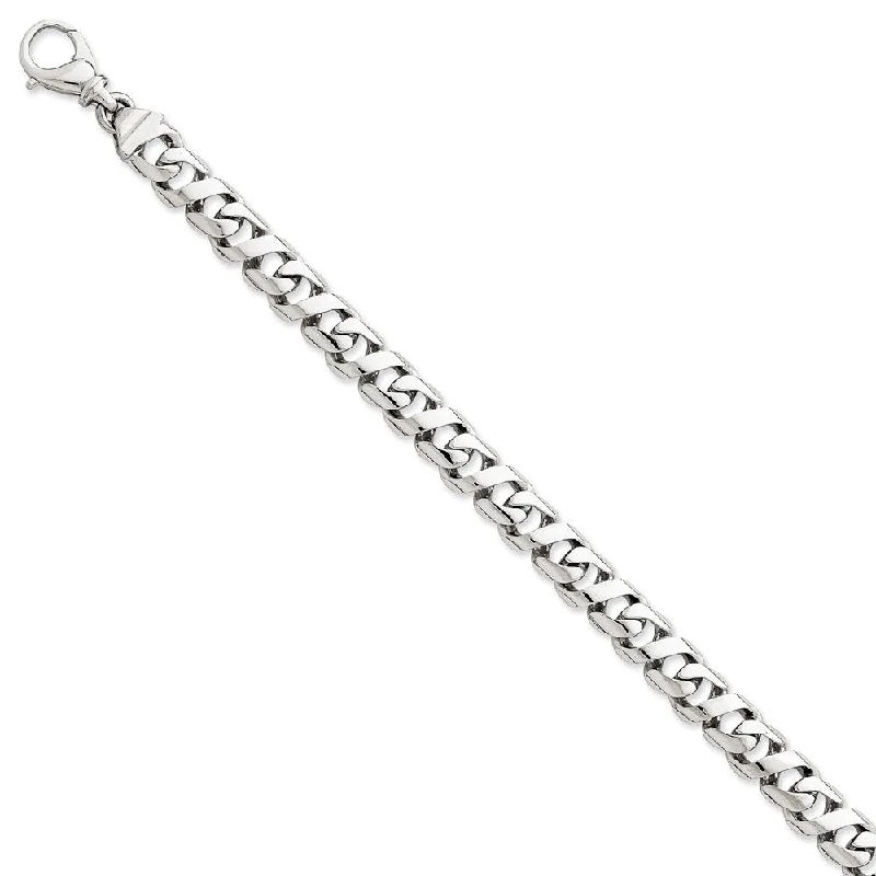 Discounted Luxury Jewelry – Shine Without The Splurge Mens 8.75mm 14k White Gold Polished Figure 8 Link Bracelet, 8.75 Inch