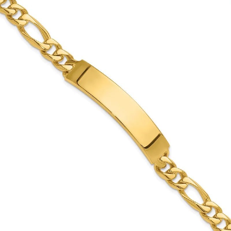 Chic And Stylish Jewelry At Exclusive Prices Men's 8mm 14k Yellow Gold Solid Figaro I.D. Bracelet, 8 Inch Chic And Stylish Jewelry At Exclusive Prices Men's 8mm 14k Yellow Gold Solid Figaro I.D. Bracelet, 8 Inch