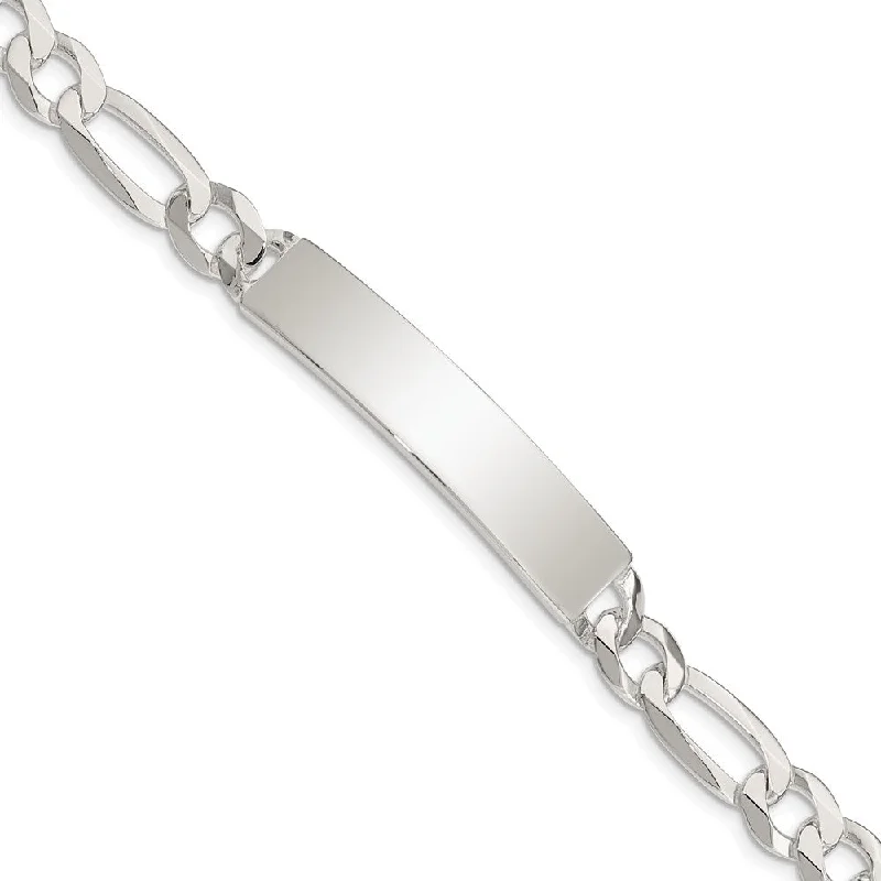 Exclusive Jewelry Offers – Shine For Less Men's 8mm Sterling Silver Figaro I.D. Bracelet Exclusive Jewelry Offers – Shine For Less Men's 8mm Sterling Silver Figaro I.D. Bracelet