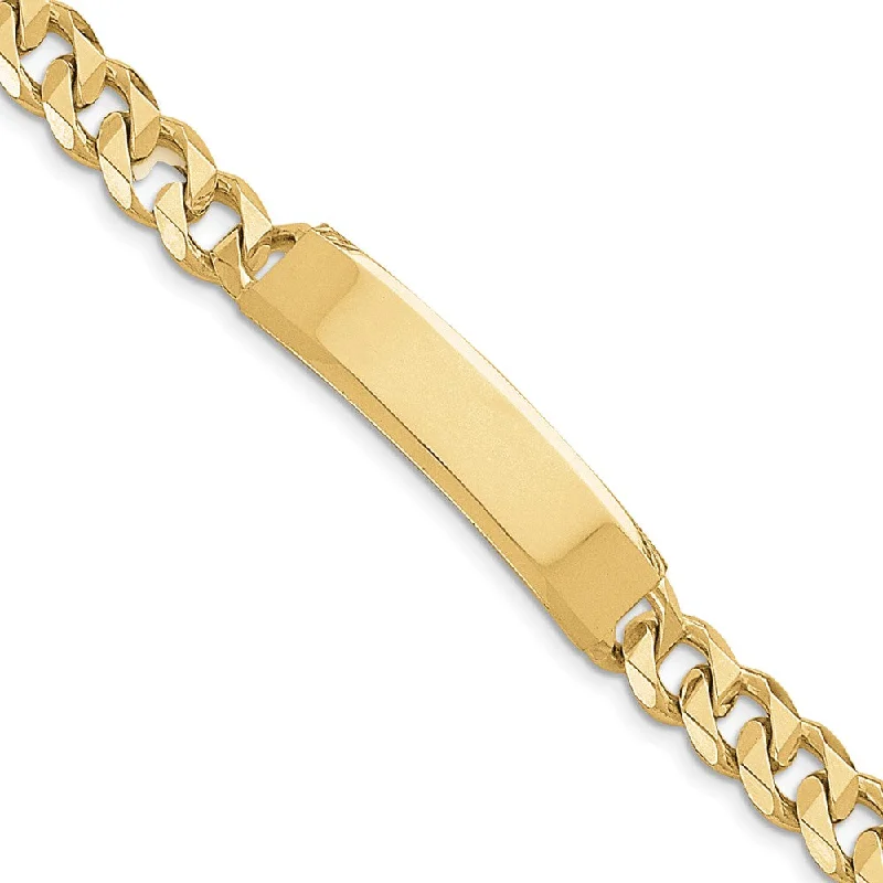 Affordable Glamour – Premium Jewelry For Less Men's 9mm 14k Yellow Gold Solid Curb Link I.D. Bracelet, 8 Inch Affordable Glamour – Premium Jewelry For Less Men's 9mm 14k Yellow Gold Solid Curb Link I.D. Bracelet, 8 Inch