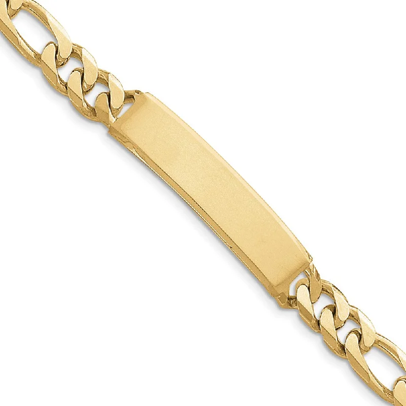 Timeless Jewelry At Special Discount Rates Men's 9mm 14k Yellow Gold Solid Figaro I.D. Bracelet, 8 Inch Timeless Jewelry At Special Discount Rates Men's 9mm 14k Yellow Gold Solid Figaro I.D. Bracelet, 8 Inch