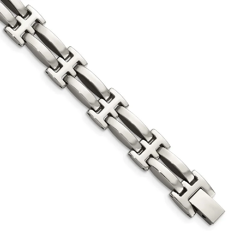 Jewelry Sale – Exclusive Styles At Lower Prices Men's 9mm Stainless Steel Polished Double Link Bracelet - 8.5 Inch