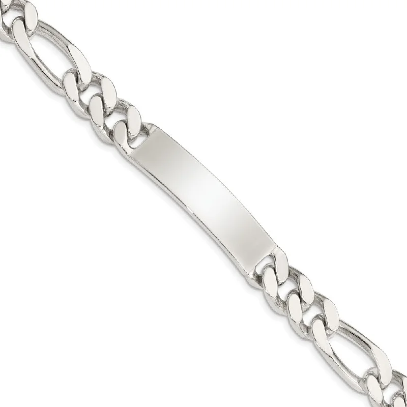 Luxury Jewelry Sale – Sparkle For Less Men's 9mm Sterling Silver Figaro I.D. Bracelet Luxury Jewelry Sale – Sparkle For Less Men's 9mm Sterling Silver Figaro I.D. Bracelet