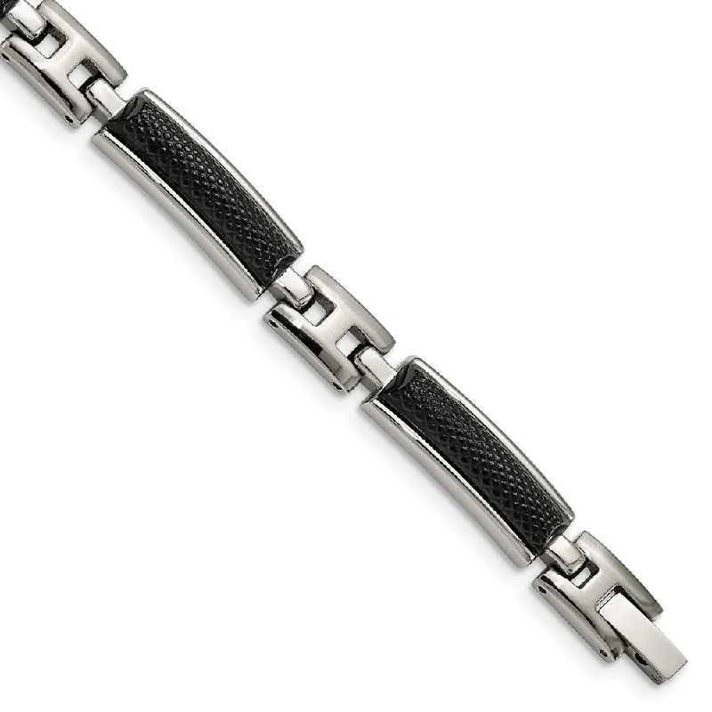 Final Call – Shop Exquisite Jewelry Before It's Gone Men's 9mm Two Tone Stainless Steel Textured Link Bracelet, 8.25 Inch Final Call – Shop Exquisite Jewelry Before It's Gone Men's 9mm Two Tone Stainless Steel Textured Link Bracelet, 8.25 Inch