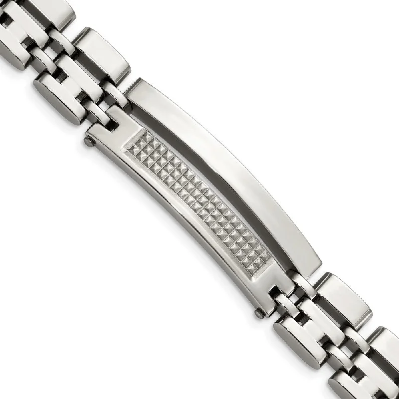 Classic And Modern Jewelry Styles On Sale Men's Stainless Steel 15mm Brushed & Polished Link Bracelet, 8.5 Inch