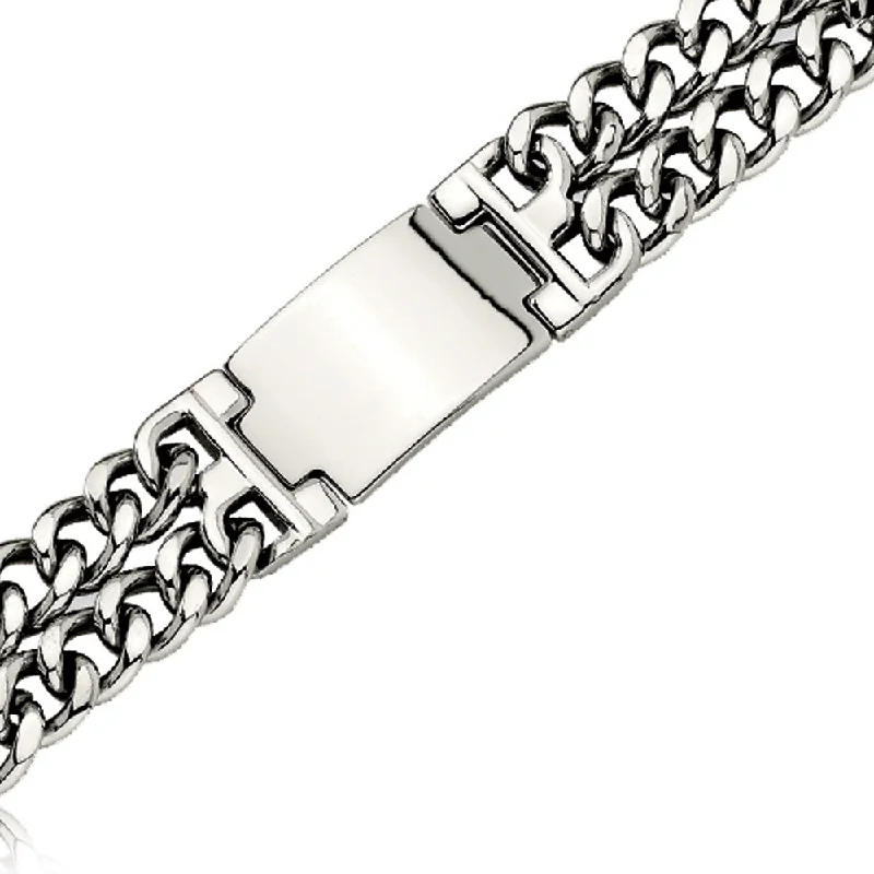 Fashion-Forward Jewelry At Exclusive Discounts Men's Stainless Steel 22mm Double Curb Link I.D. Bracelet, 8 Inch Fashion-Forward Jewelry At Exclusive Discounts Men's Stainless Steel 22mm Double Curb Link I.D. Bracelet, 8 Inch
