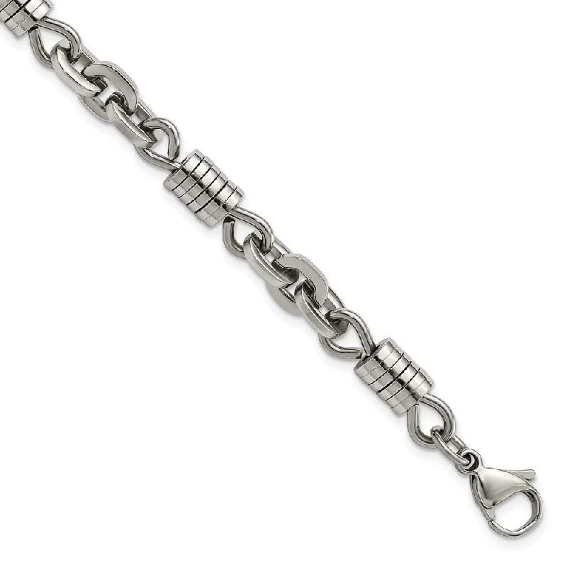 High-End Sparkle, Low-End Prices – Shop Now Men's Stainless Steel 6mm Coin Link Bracelet, 9 Inch