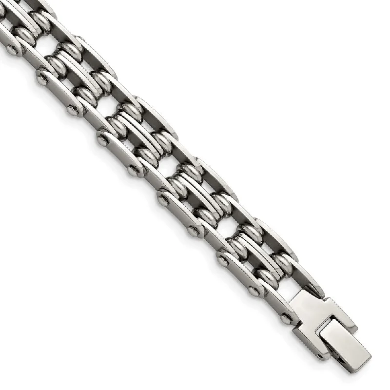 Glamorous Jewelry, Glamorous Deals – Shop Now Men's Stainless Steel 9mm Polished Bracelet, 8.5 Inch