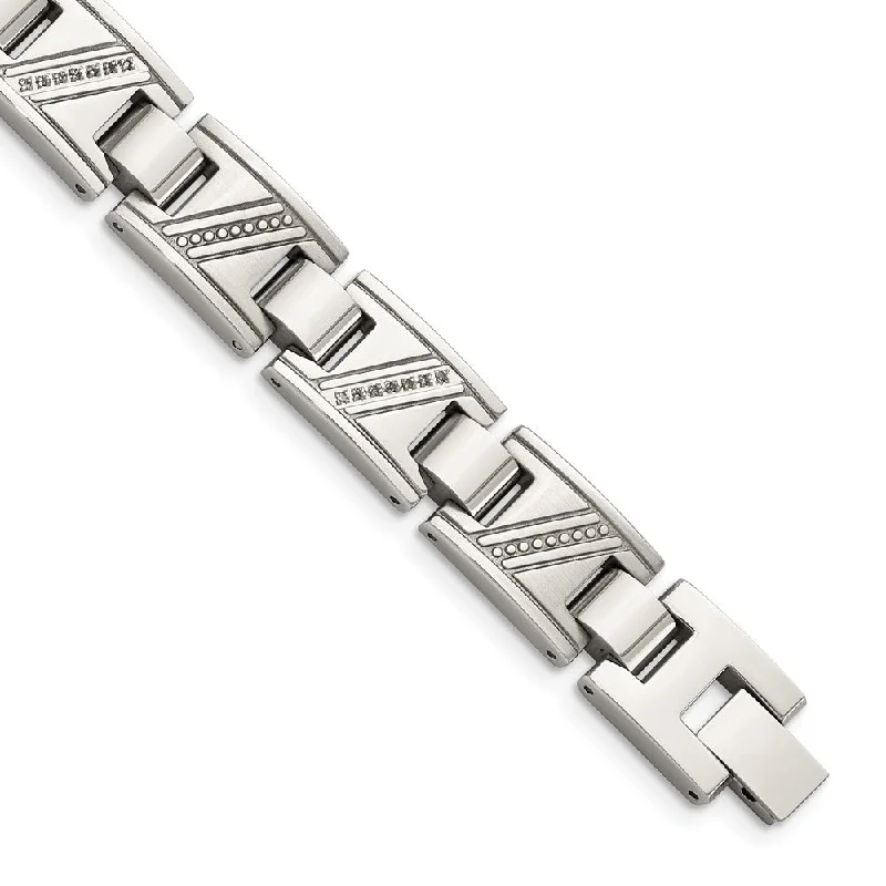 Flash Deals On Fine Jewelry – Shop Before It's Gone Men's Stainless Steel and Diamond 8.5 Inch Bracelet Flash Deals On Fine Jewelry – Shop Before It's Gone Men's Stainless Steel and Diamond 8.5 Inch Bracelet