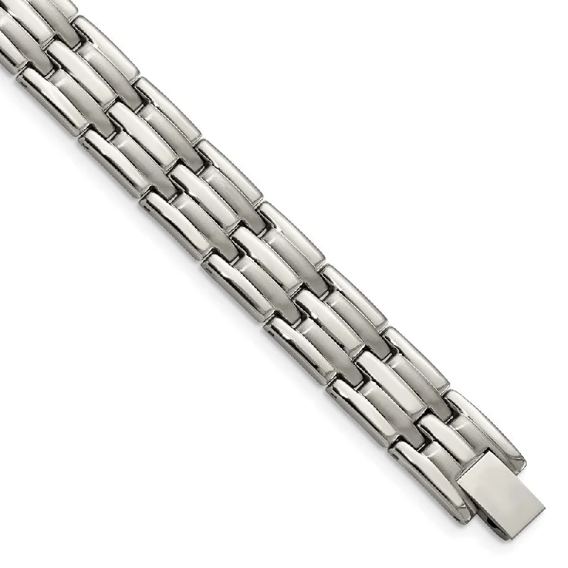 Jewelry Clearance Event – Stock Up Before It's Over Men's Stainless Steel Brushed and Polished 11mm Bracelet, 8.5 Inch