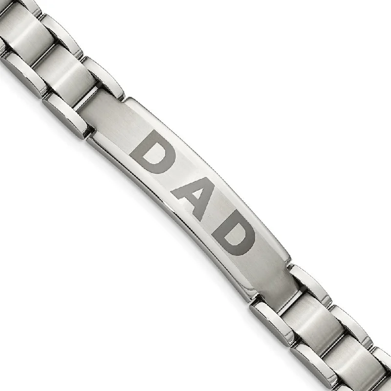 Grab Your Favorite Jewelry At The Lowest Prices Men's Stainless Steel DAD I.D. Bracelet, 8.75 Inch Grab Your Favorite Jewelry At The Lowest Prices Men's Stainless Steel DAD I.D. Bracelet, 8.75 Inch