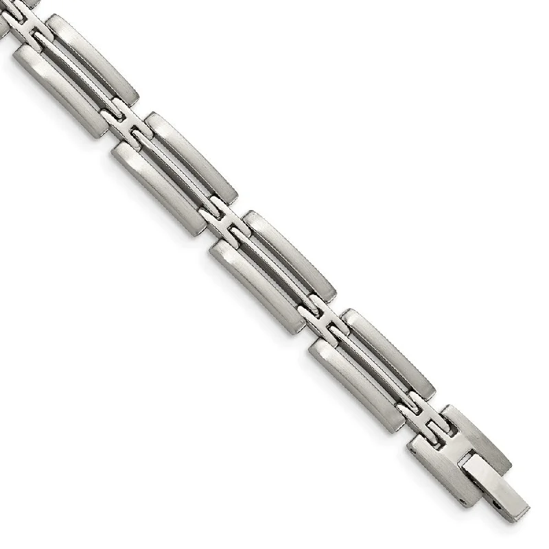 Luxury Meets Affordability – Jewelry Sale Live Now Men's Stainless Steel Multi Finish Detailed Link Bracelet, 8.75 Inch