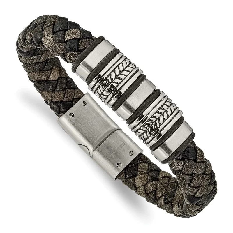 Premium Jewelry At Promotional Prices – Shine Today Men's Stainless Steel & Multicolor Leather Bead Bracelet, 8.25 Inch Premium Jewelry At Promotional Prices – Shine Today Men's Stainless Steel & Multicolor Leather Bead Bracelet, 8.25 Inch