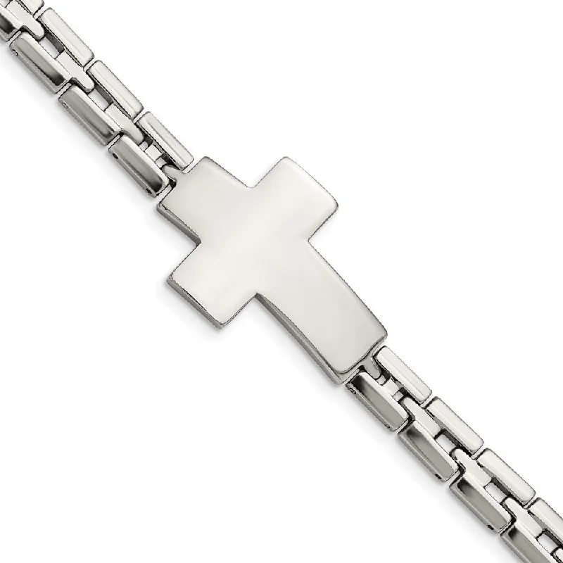 Gorgeous Jewelry, Limited-Time Savings Men's Stainless Steel Polished Cross Link Bracelet, 8 Inch Gorgeous Jewelry, Limited-Time Savings Men's Stainless Steel Polished Cross Link Bracelet, 8 Inch