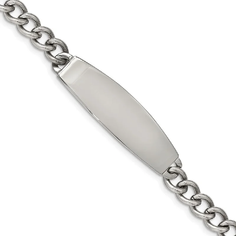 High-Quality Gemstone Jewelry For Special Occasions Men's Stainless Steel Polished Curb Link I.D. Bracelet, 8.5 Inch High-Quality Gemstone Jewelry For Special Occasions Men's Stainless Steel Polished Curb Link I.D. Bracelet, 8.5 Inch