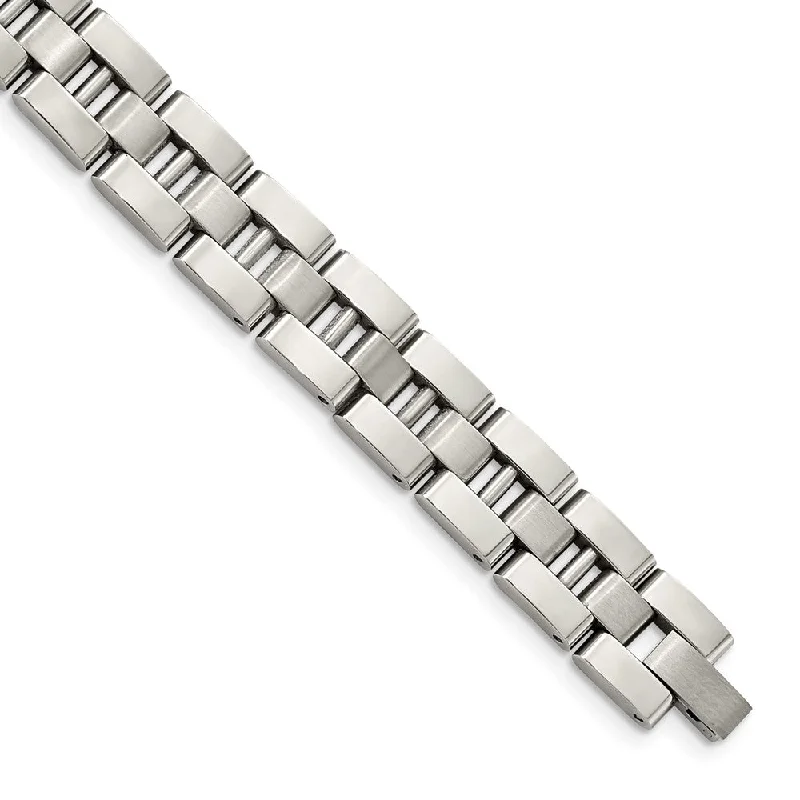 Stunning Statement Jewelry, Unbeatable Discounts Men's Stainless Steel Polished Link 8.5 Inch Bracelet