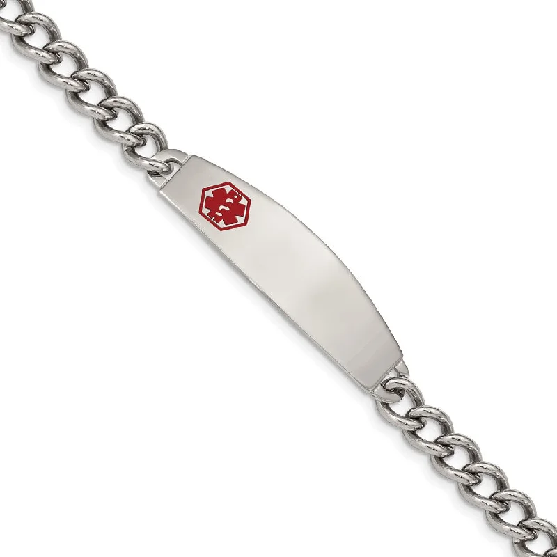 Limited-Stock Jewelry Sale – Once It's Gone, It's Gone Men's Stainless Steel Red Enamel Medical I.D. 8.5 Inch Bracelet Limited-Stock Jewelry Sale – Once It's Gone, It's Gone Men's Stainless Steel Red Enamel Medical I.D. 8.5 Inch Bracelet