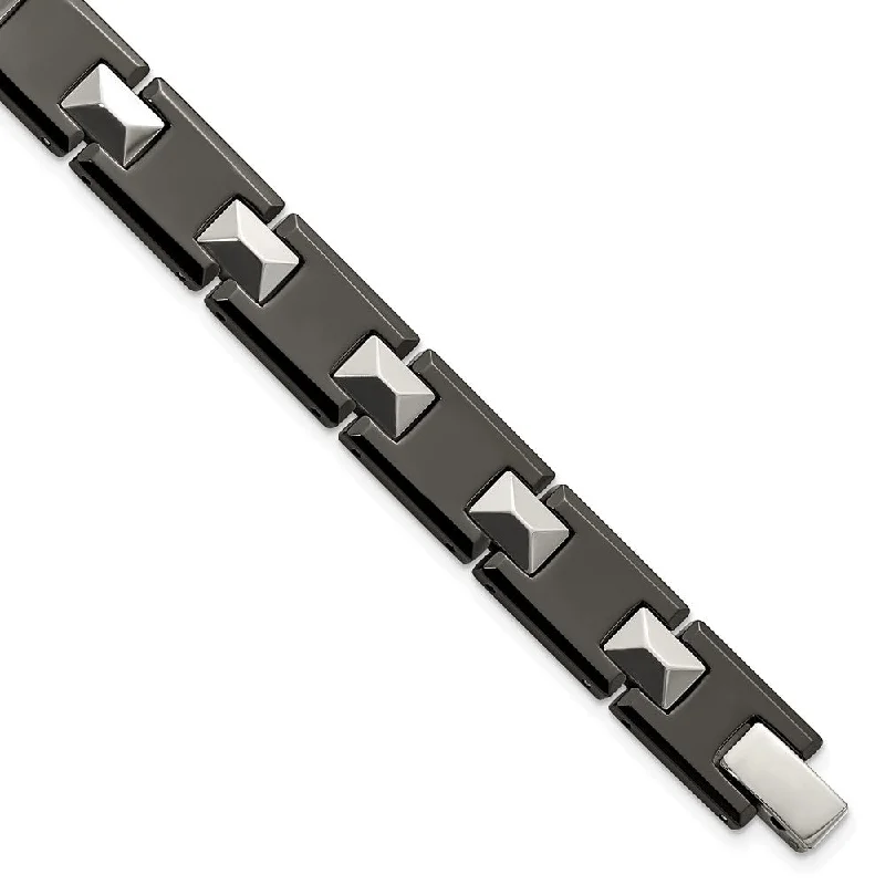 Elevate Your Outfit With Discounted Statement Jewelry Men's Tungsten & Black Ceramic 10mm Polished Link Bracelet, 8.5 Inch Elevate Your Outfit With Discounted Statement Jewelry Men's Tungsten & Black Ceramic 10mm Polished Link Bracelet, 8.5 Inch