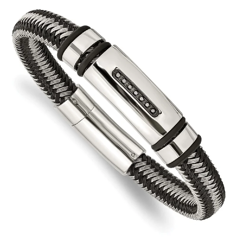 Best Jewelry Deals – Shop Premium Pieces At Great Prices Mens Two Tone Stainless Steel 1/10ctw Black Diamond Bracelet, 8.5 Inch Best Jewelry Deals – Shop Premium Pieces At Great Prices Mens Two Tone Stainless Steel 1/10ctw Black Diamond Bracelet, 8.5 Inch